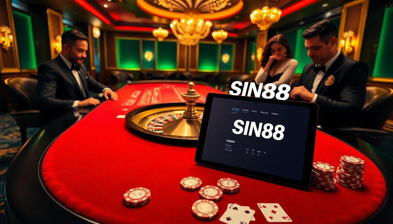 Experience exhilarating gameplay at SIN88 with players betting on a roulette table.