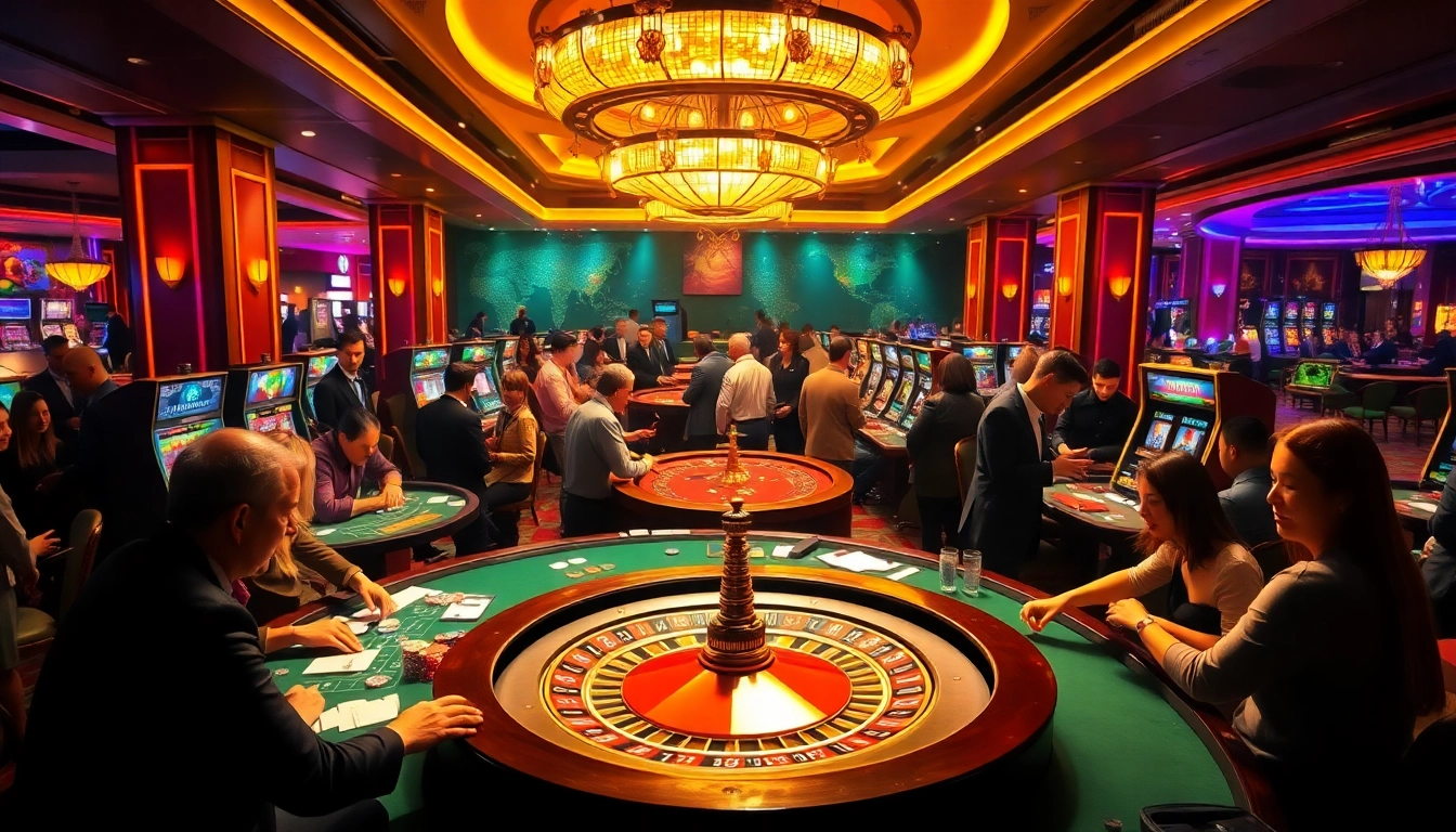 Experience the thrill of a nhà cái uy tín casino environment filled with players and excitement.