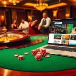 Engaging players enjoying poker at NK88 casino amidst a vibrant atmosphere of excitement.