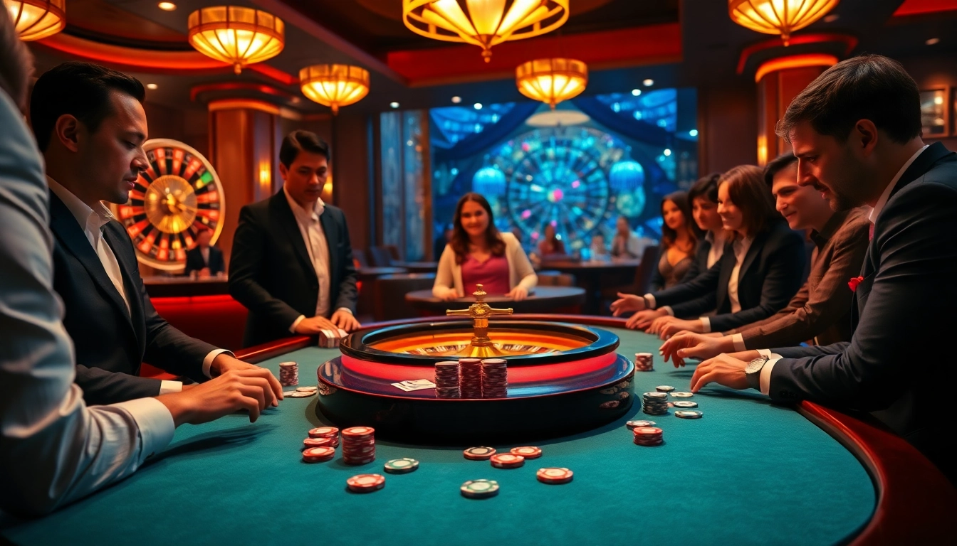 Experience high-stakes poker action at okfun's luxurious casino.