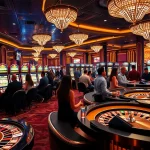 Nohu gaming scene showcasing players at slot machines and casino tables in a luxurious environment.