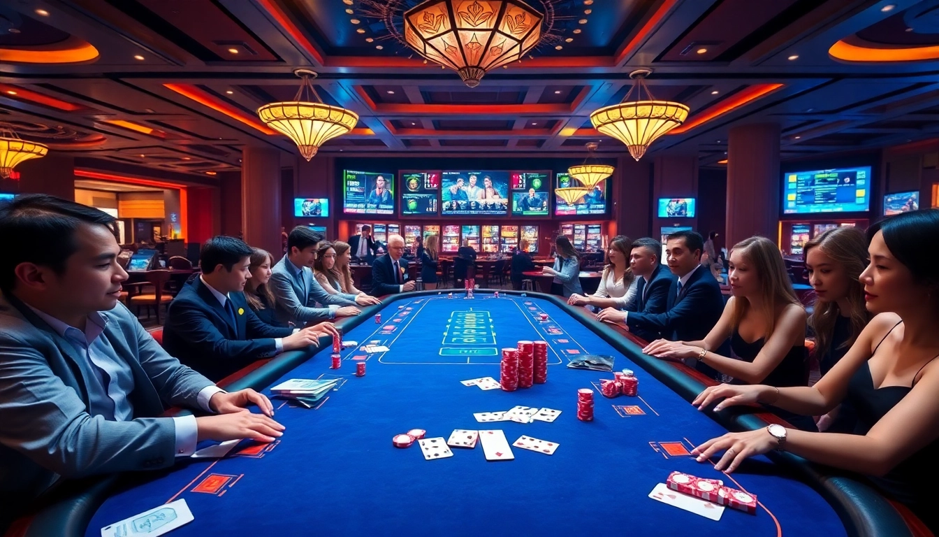 Experience the thrills at nhà cái u888 with vibrant casino gaming elements in a luxurious setting.