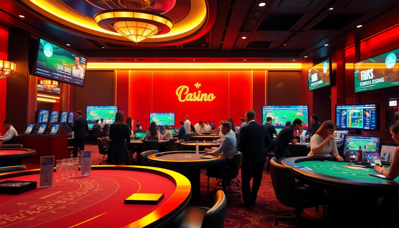 Experience the dynamic online gambling atmosphere of ku1111.vip with vibrant gaming tables and live sports betting.
