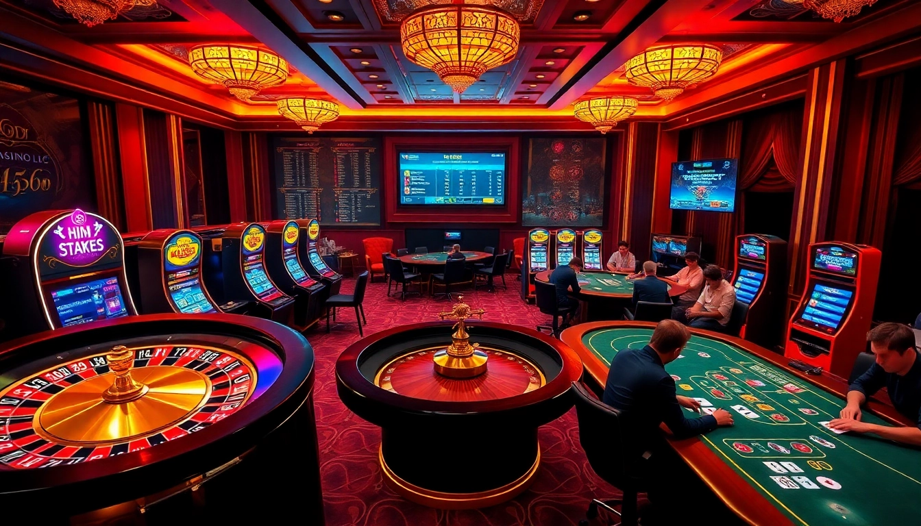 Engage with vibrant online gambling elements from https://nk88zz.bio/, including poker tables and slot machines.