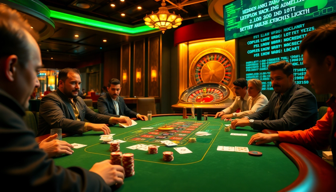Engaged players at a high-stakes casino table showcasing the hidden wiki tor amidst luxury gaming elements.