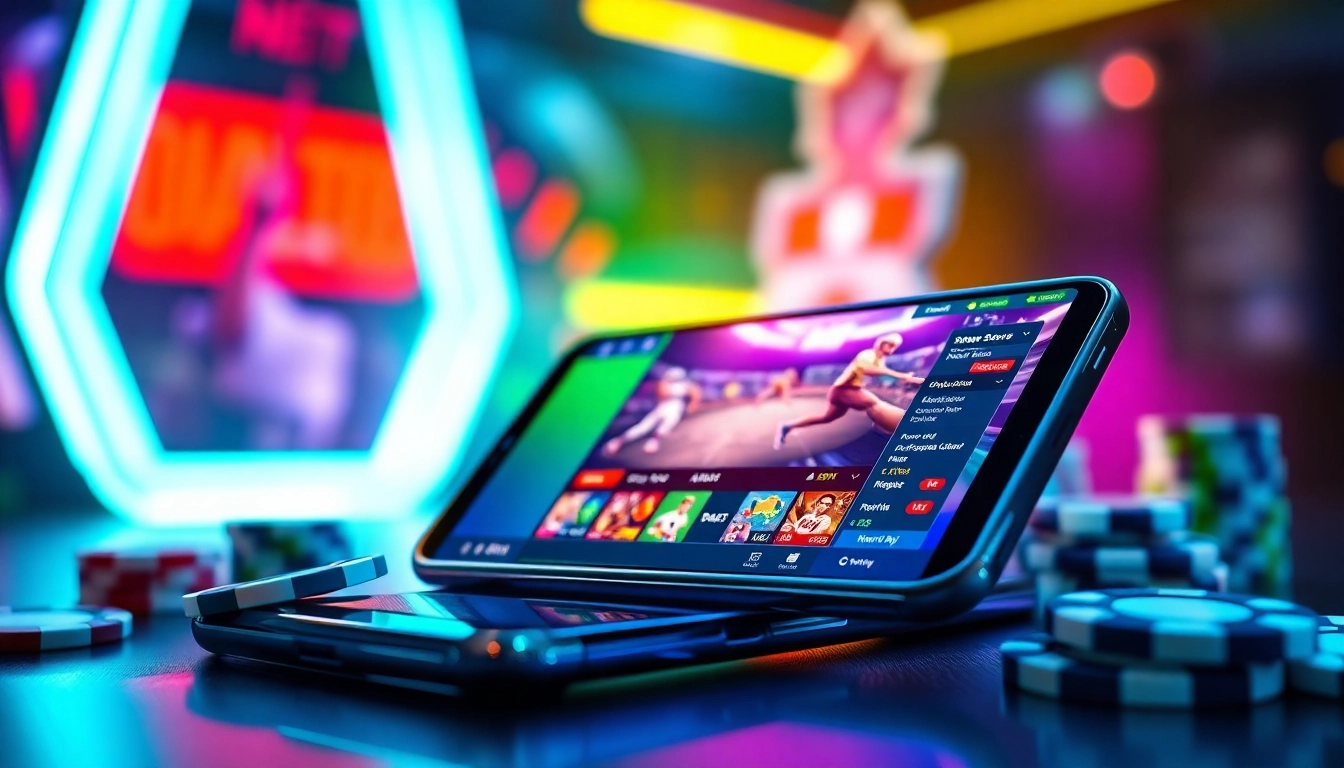 Exciting online gaming experience on a Samsung S8 with vibrant casino graphics