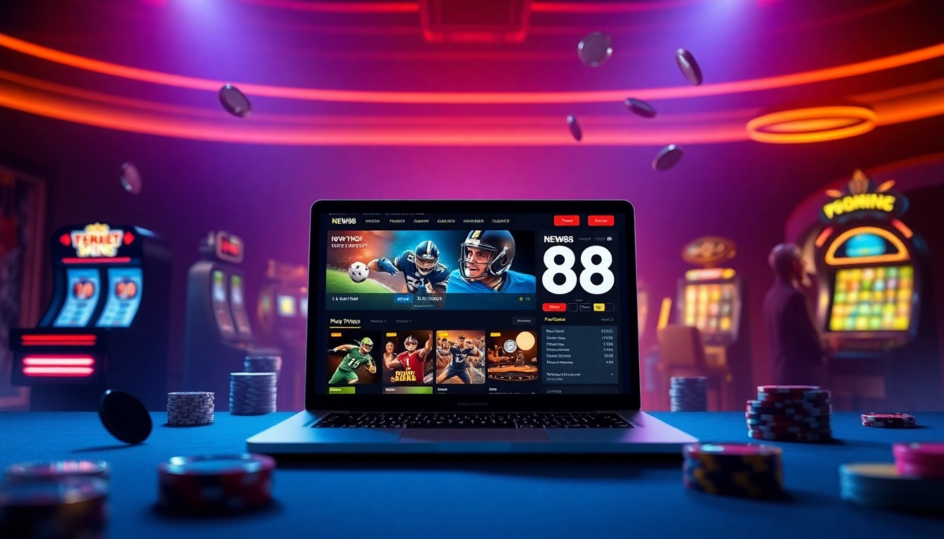 Dynamic online gambling experience at new88go.com featuring diverse betting options and a thrilling atmosphere.