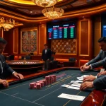 Engaging players at the rikvip casino table, capturing the excitement of high-stakes gambling.