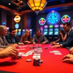 Experience MB66 thrills at a lavish poker table with high-stakes action and vibrant casino elements.