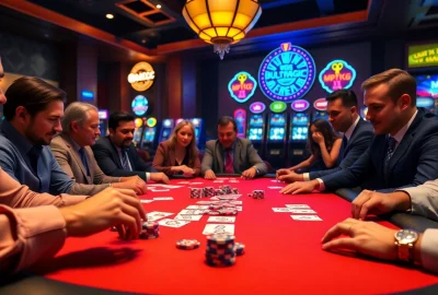 Experience MB66 thrills at a lavish poker table with high-stakes action and vibrant casino elements.