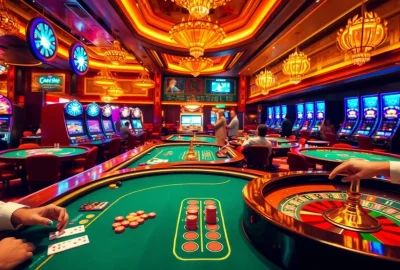 Experience the excitement of s666hn.com with players enjoying thrilling casino games on a lively casino floor.