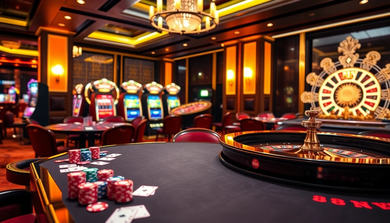 Experience thrilling gameplay at 888NEW with vibrant casino tables and modern slot machines.