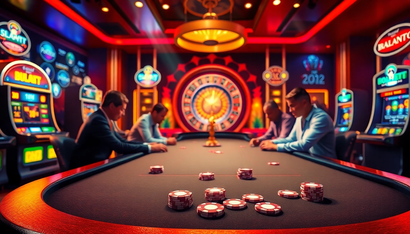 Experience thrilling gambling with vibrant visuals at https://nohu90.pink/, featuring poker tables and colorful slots.