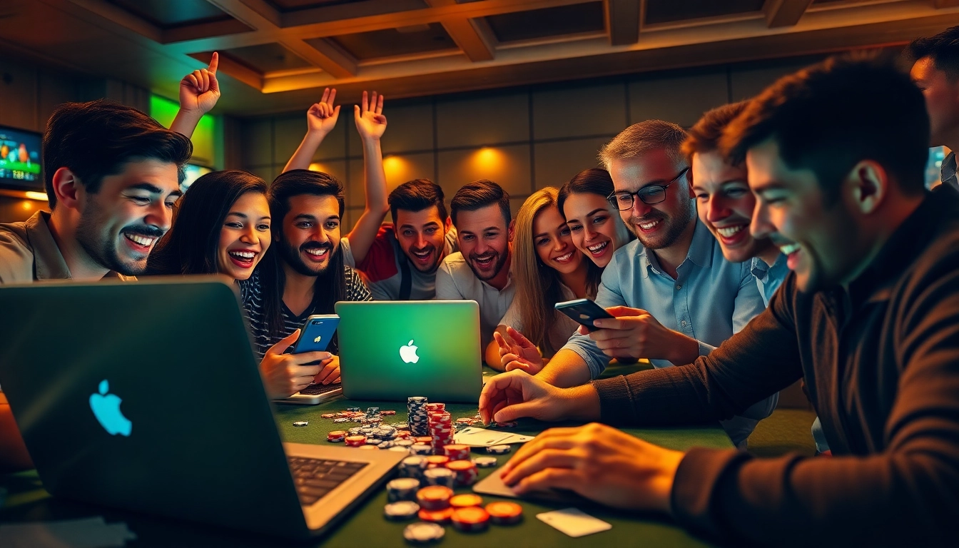 Exciting online betting scene at 789bet with players engaged in poker and sports betting.