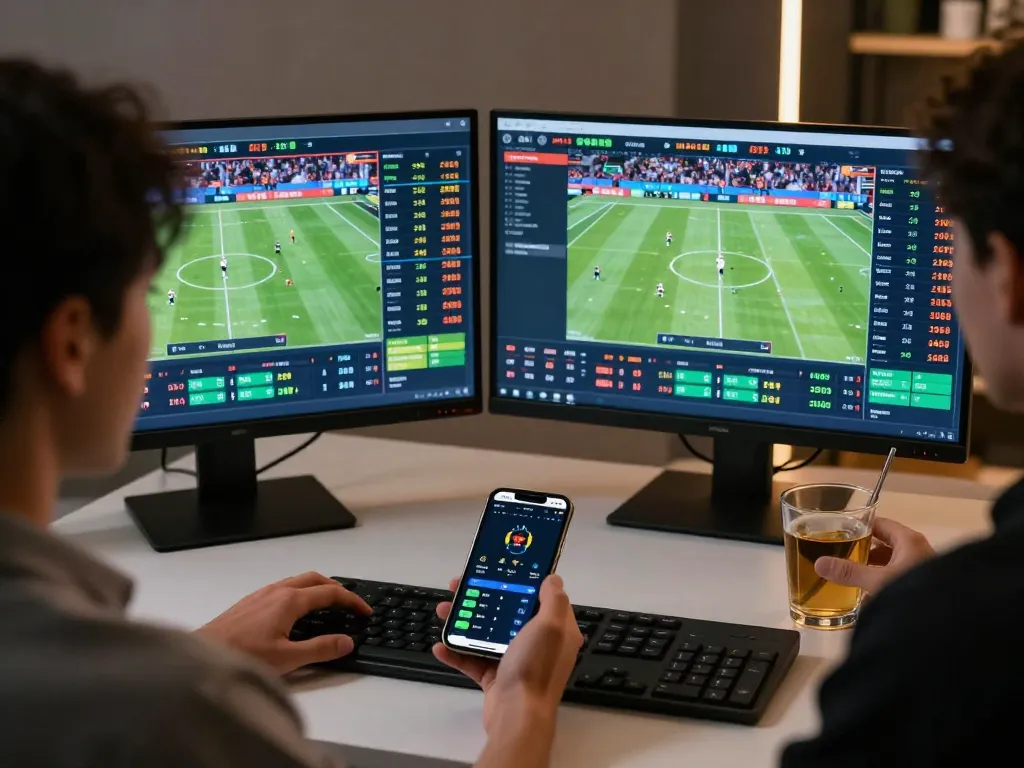 Soi Kèo sports betting setup with live odds display, enhancing strategic analysis experience.