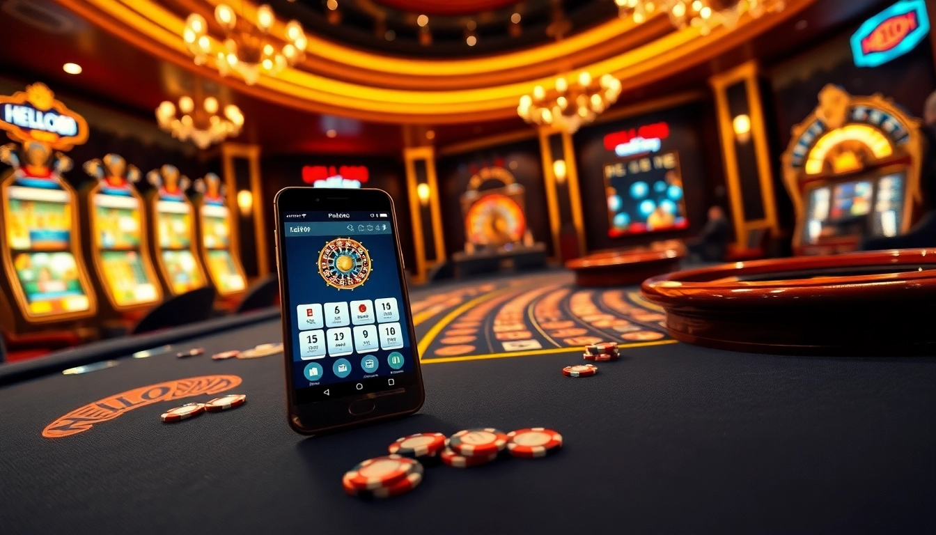Experience the excitement at HELLO88's high-stakes poker table with vibrant gaming visuals.