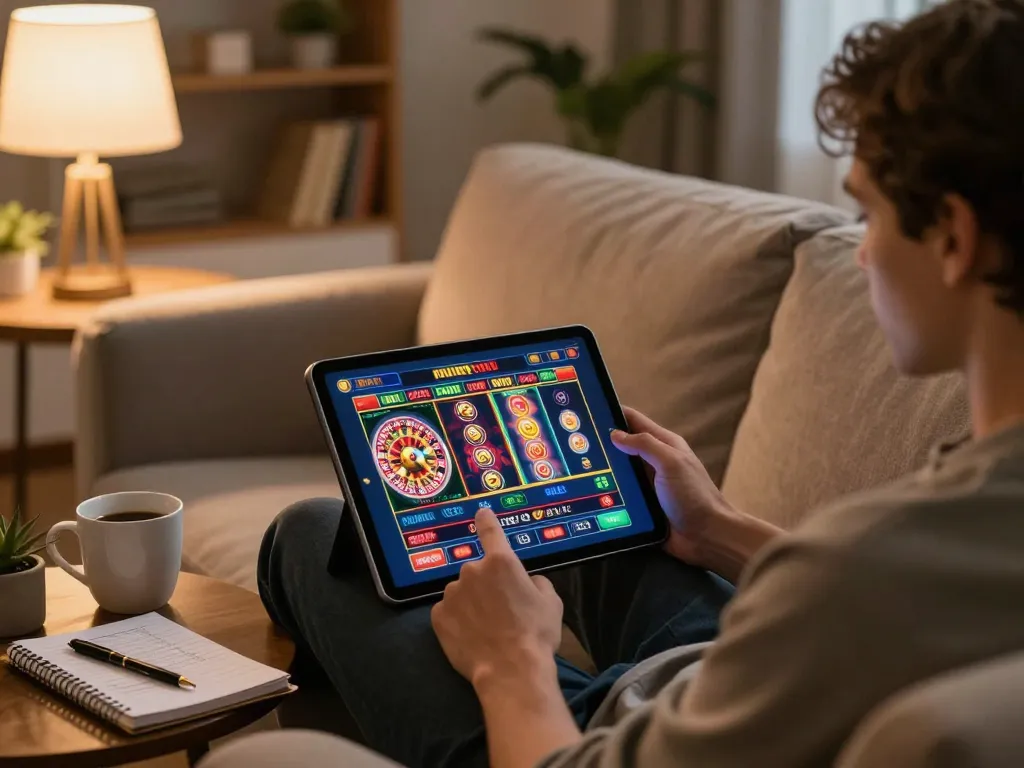 Experience online gaming thrills with SC88 Casino on a cozy tablet session at home.