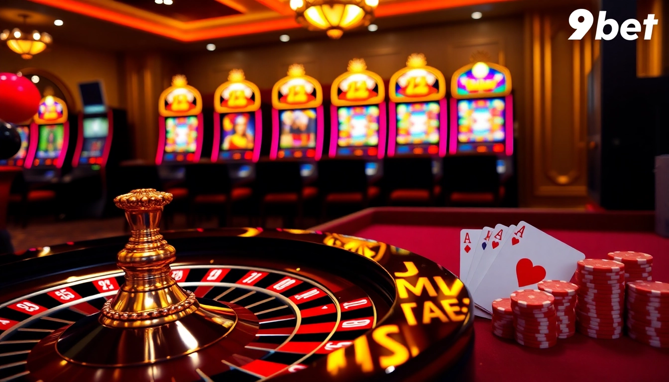 Experience the excitement of i9bet with dynamic gaming visuals featuring roulette and poker.