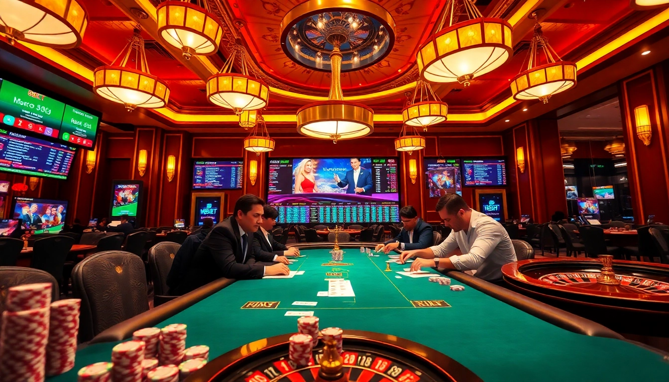 Experience the excitement of gambling at nhà cái 8kbet with vibrant poker action and betting tables.