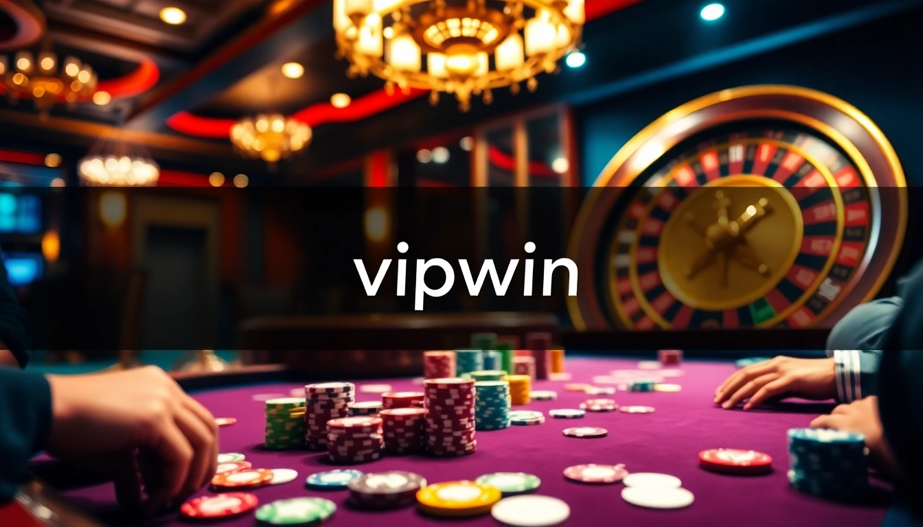 Engage in exciting poker action at vipwin with vibrant chips and casino elegance.
