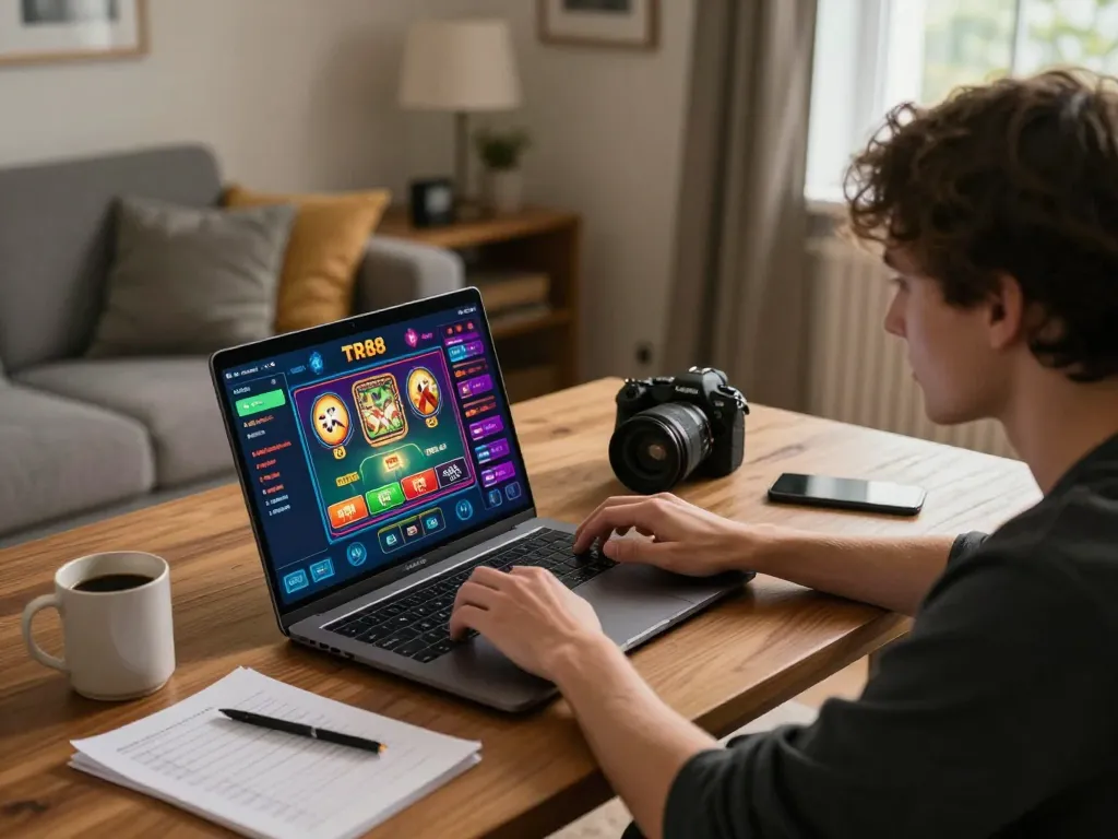 Engaged player strategizing on TR88 for online gaming success