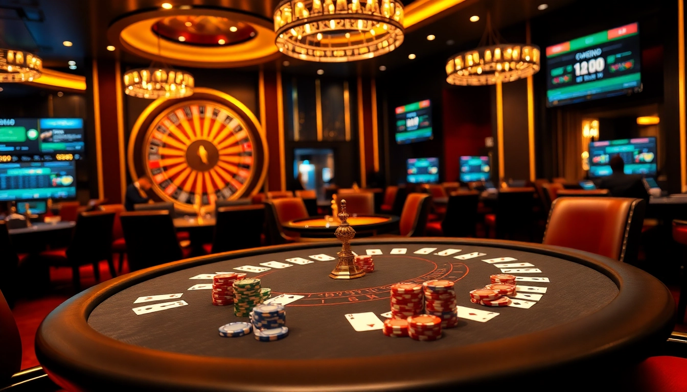Experience the thrill of gameplay at https://188bet8.me/ with vibrant poker chips and a roulette wheel.