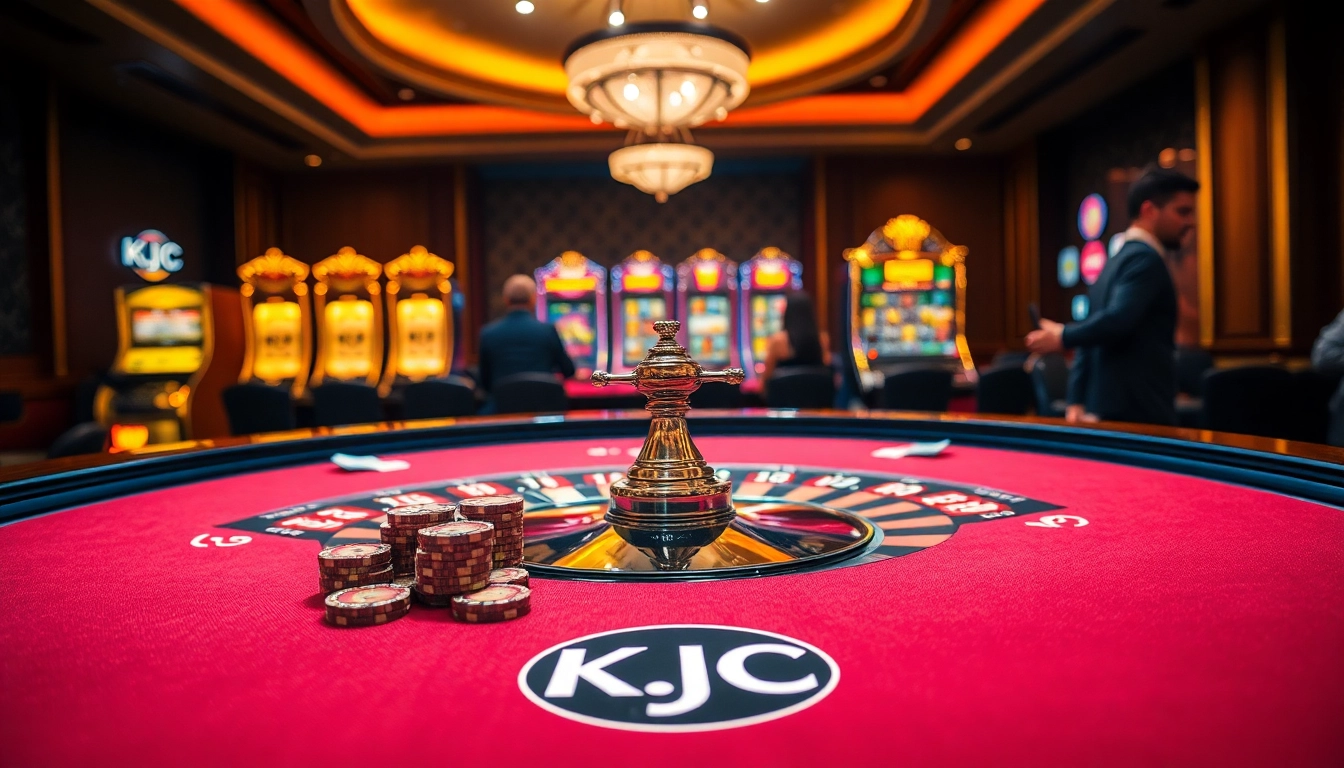 Experience thrilling gambling at KJC with luxurious casino tables and vibrant slot machines.