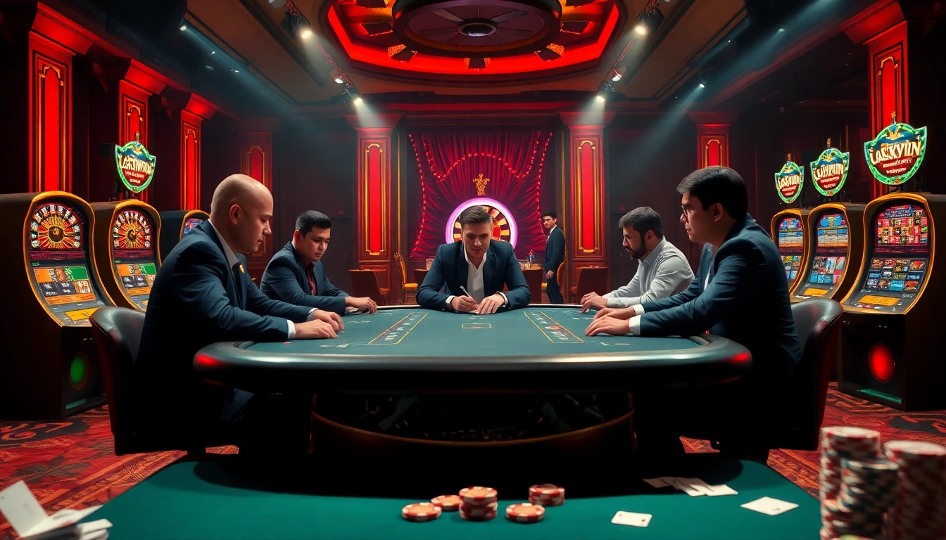 Experience the excitement of Luckywin 77 at a vibrant casino table with professional players.