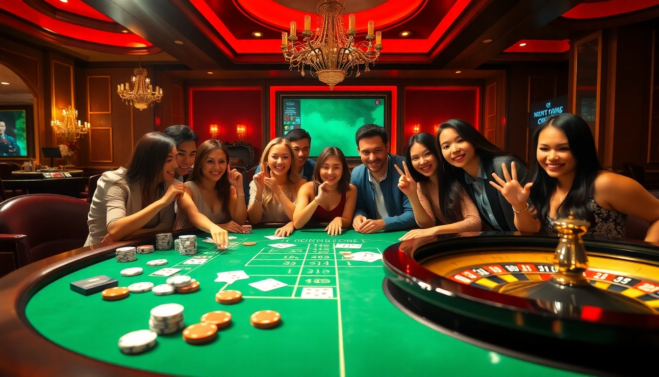 Experience thrilling games at https://mint88.one/ with vibrant casino tables illuminated for excitement.