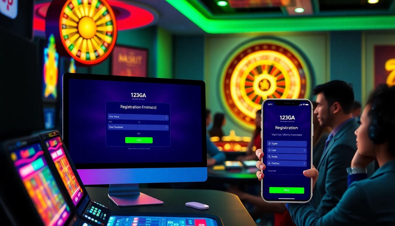 Join the excitement with ĐĂNG KÝ 123GA, a vibrant online gambling interface featuring casino games and a user-friendly registration form.