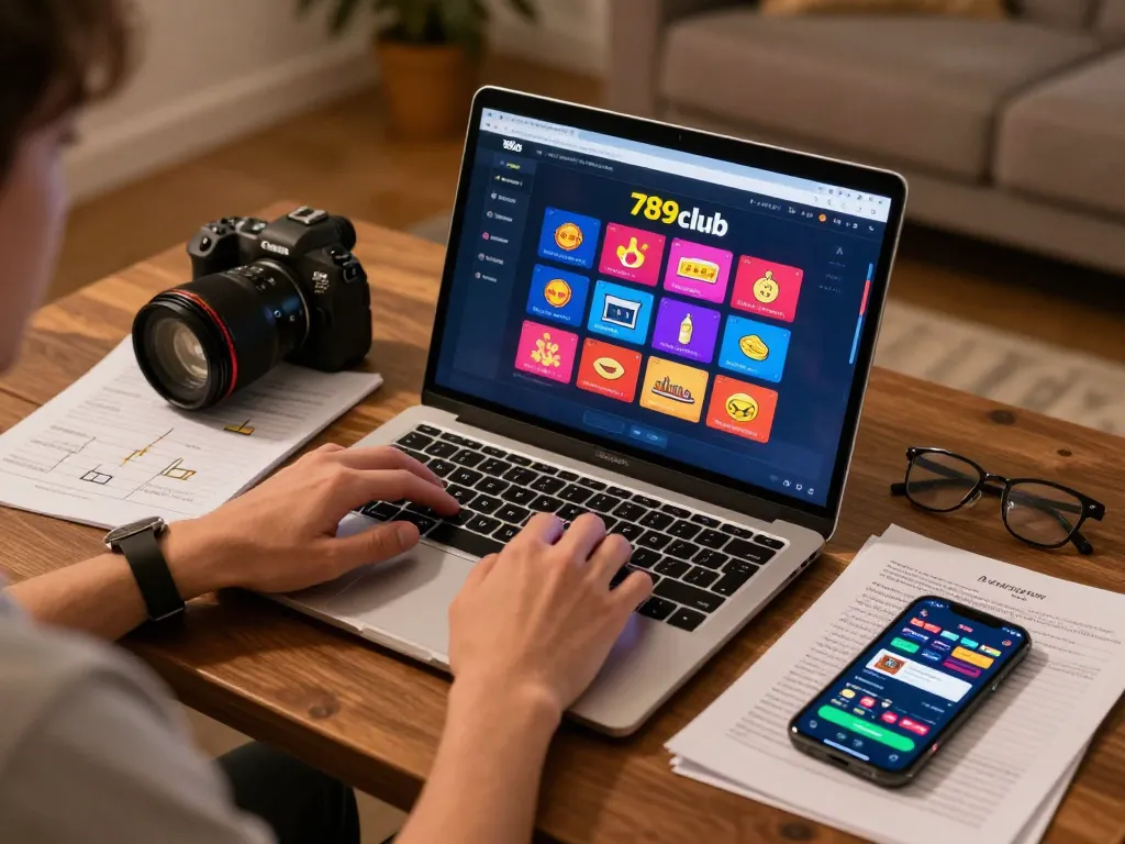 Engaging online gaming scene with 789club software displayed on a laptop, highlighting strategic gameplay.