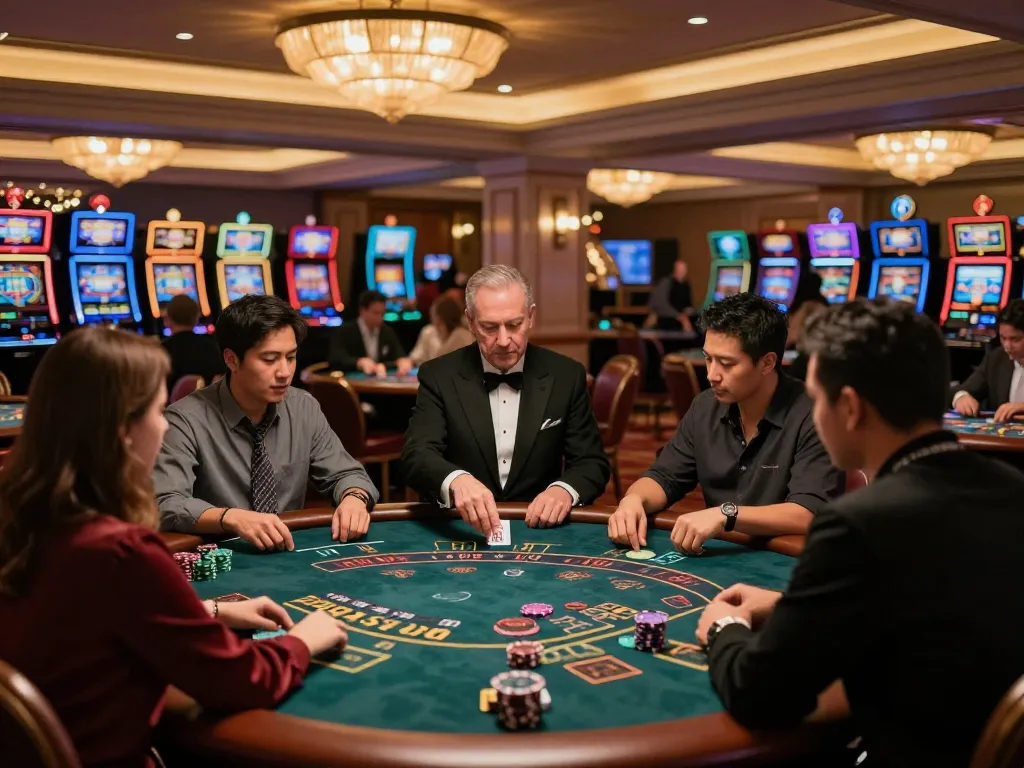 lc88 players enjoying an intense blackjack game at a luxurious casino table