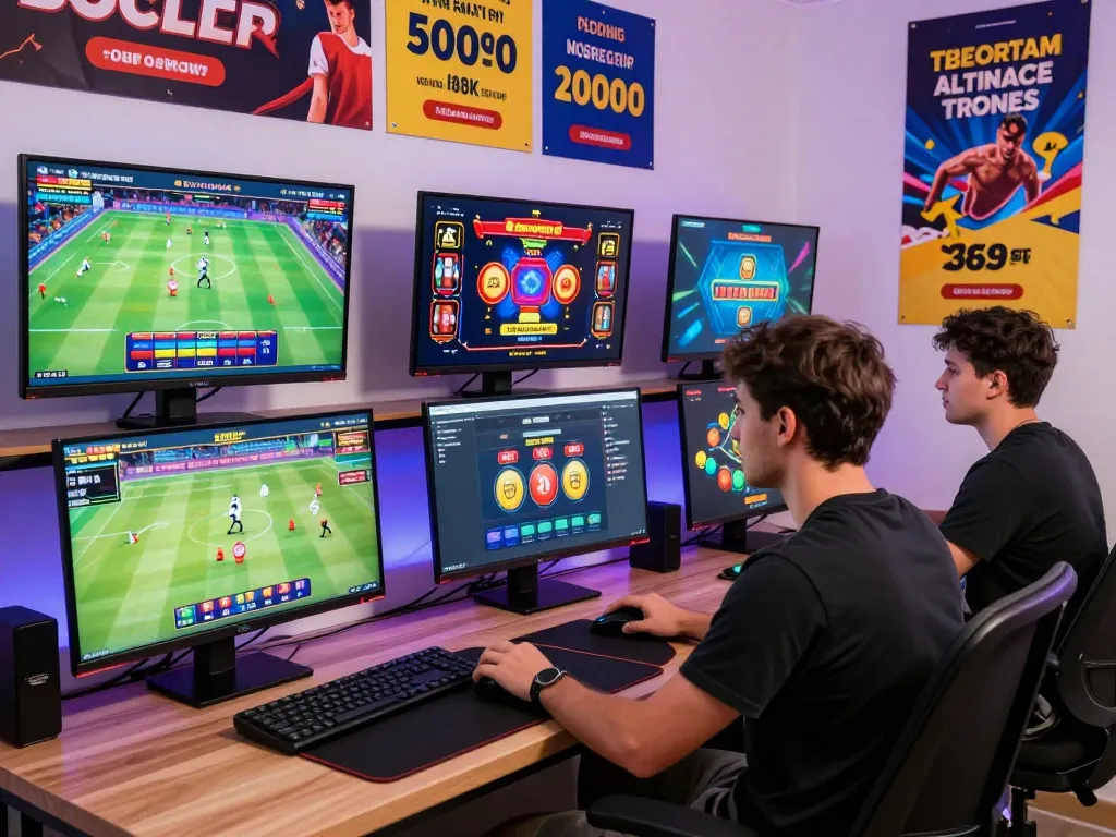 Exciting scene of online gambling with 789bet link showing engaging games and customer support in a modern setting.