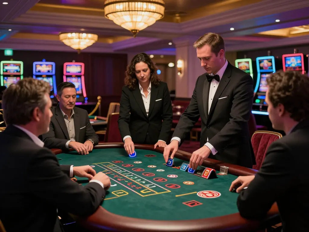 88clbgo players enjoying a thrilling blackjack game on a vibrant casino floor