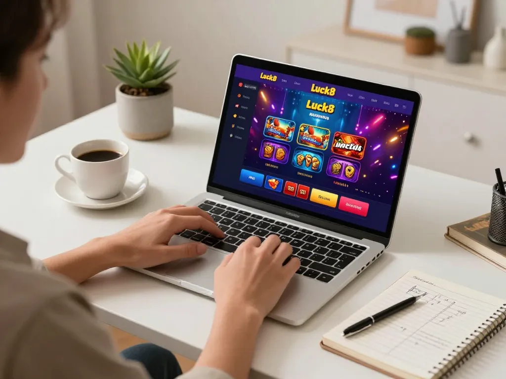Experience engaging gameplay at Luck8 with a vibrant online casino interface and strategic insights.