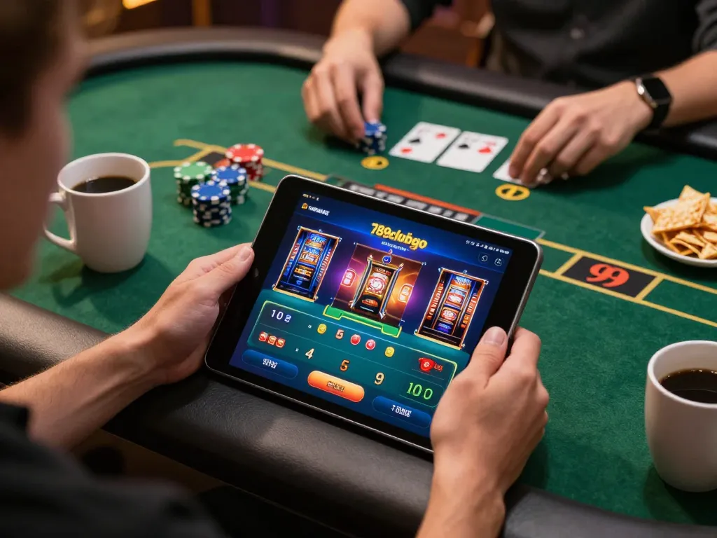 Engaging with the 789clubgo app for online gaming at home.