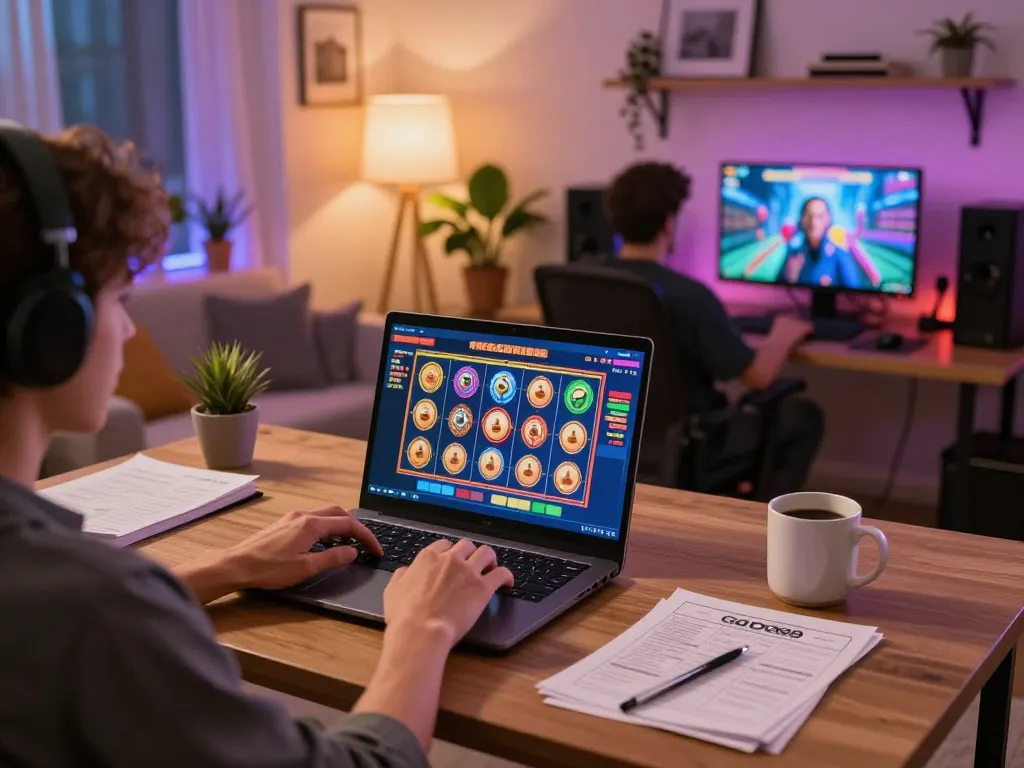 Playing winning slot games at GOOD88 online casino from a cozy home environment