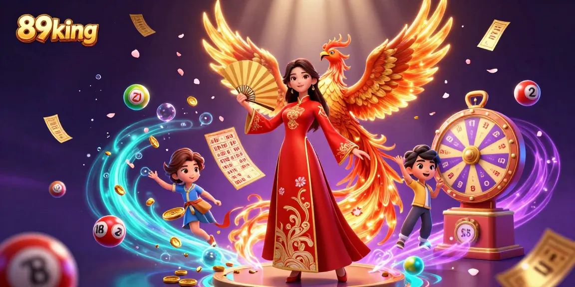 Experience exciting games at 89king casino, featuring vibrant lottery elements and festive decorations.
