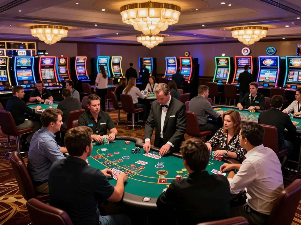 MM88 players engaged at a lively blackjack table with cards and chips