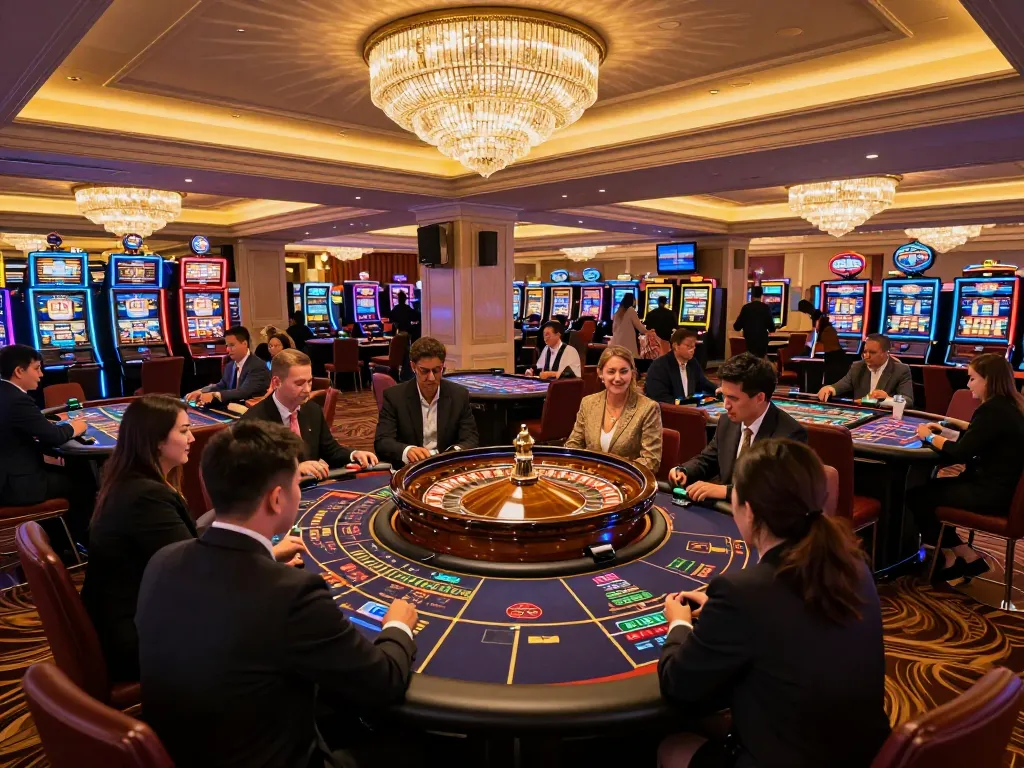 Players enjoying high-stakes gameplay at 78WIN casino, showcasing vibrant roulette action and lively atmosphere.