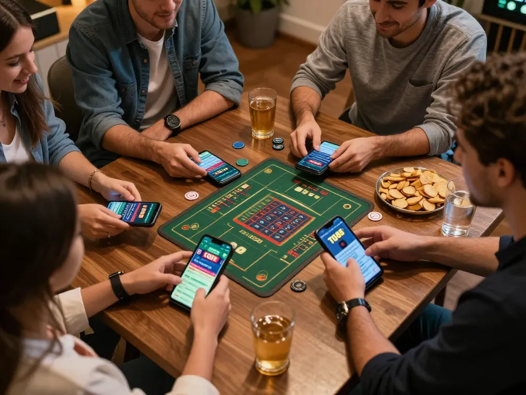 Tg88 bettors engaging in exciting sports betting while enjoying a game night at home.