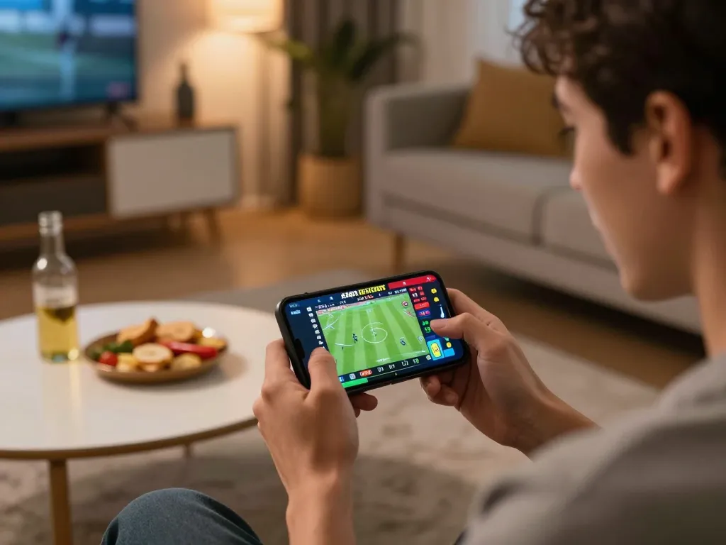 Engaging moment of a player using xx88 app for live sports betting experience