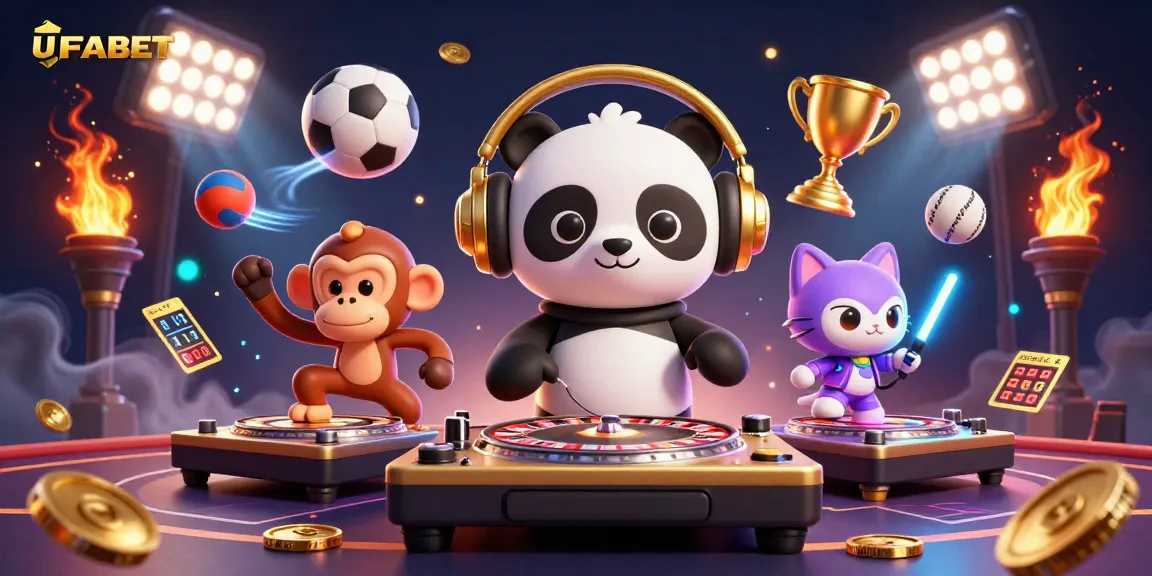 Join the excitement at UFABET, where vibrant characters celebrate epic wins with endless sports and gaming energy!