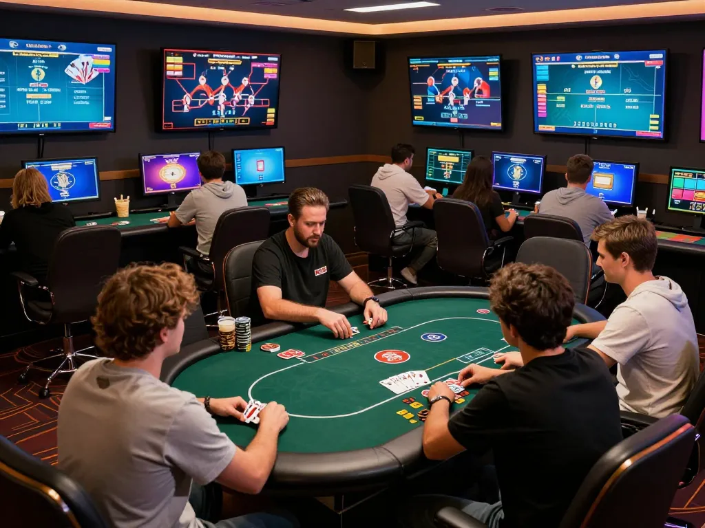Engaging online poker gameplay on fooballl with focus on strategy and excitement.