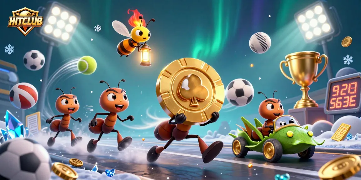 Engage with HITCLUB's dynamic casino adventure featuring 3D cartoon ants and a thrilling heist.