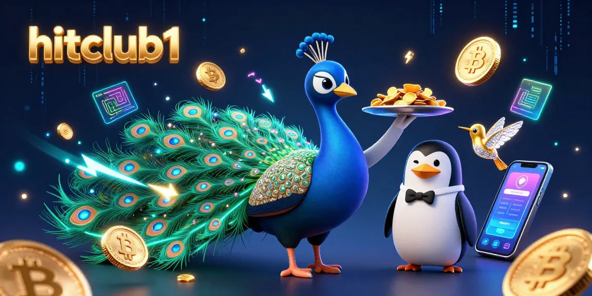 Experience hitclub1's vibrant gaming world with animated characters and cryptocurrency elements.
