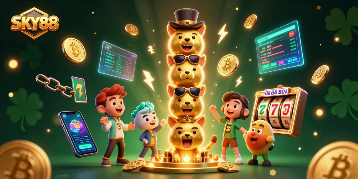 Join the excitement of slots at SKY88 with vibrant 3D elements and dynamic gaming features.