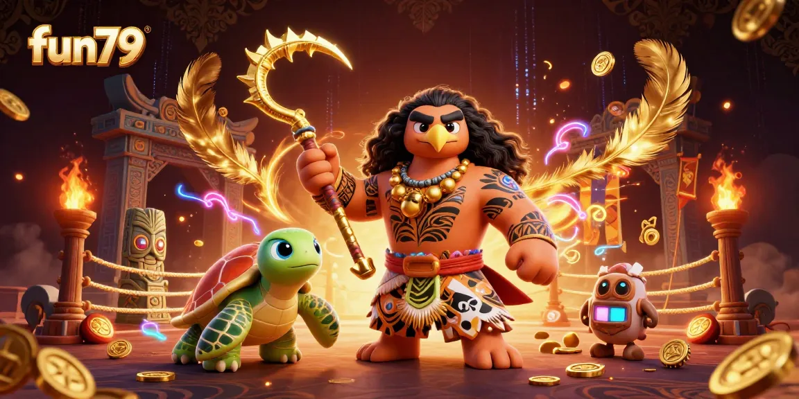 Engage in thrilling gameplay at fun79 with a vibrant, detailed casino-themed illustration.